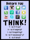 'Think Before You Post' Classroom Poster