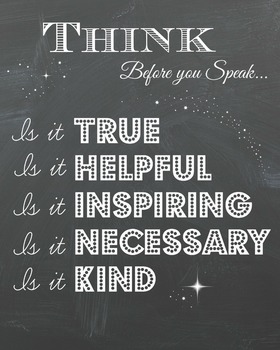 Preview of Think Before You Speak Poster