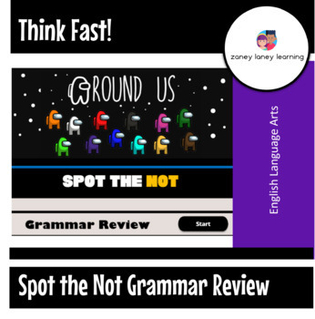 Preview of Think Fast & Spot the Not! Among Us Inspired Game - Grammar Review TIMER BUNDLE