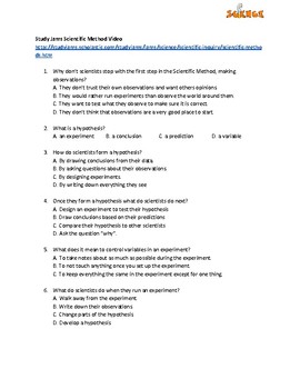 Think Like A Scientist Video Worksheet By The Shep Shop TpT
