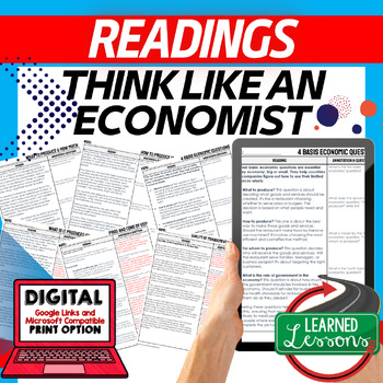 Preview of Think Like an Economist DBQ Reading Comprehension Passages and Questions Google