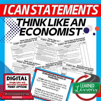Preview of Think Like an Economist I Can Statements & Posters Self-Assessment Bundle