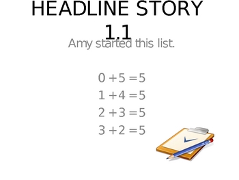 Preview of Think Math Headline Story Chapter 1