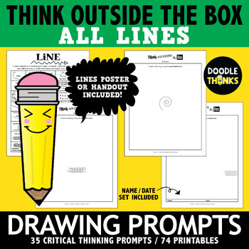Preview of Think Outside the Box ALL Lines Drawing Prompts | Critical Thinking