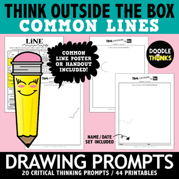 Preview of Think Outside the Box COMMON Lines Drawing Prompts | Critical Thinking