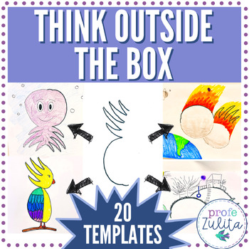 Preview of Think Outside the Box Thursday Doodle Prompt Finish the Drawing SEL Activity
