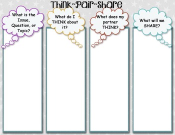 Think Pair Share Chart by Miscellaneous by Misty TpT
