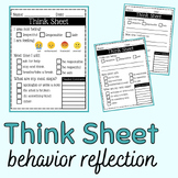 Think Sheet- Behavior reflection sheet