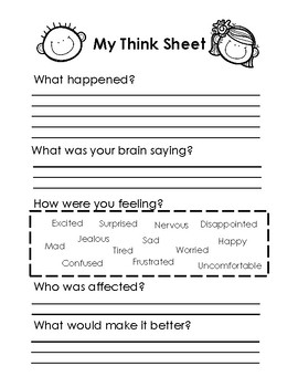 Preview of Think Sheet/Reflection sheet - Restorative and Trauma-Informed Practices!