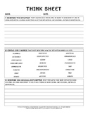 Think Sheet for Classroom Management