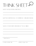 Think Sheet for Classroom Management