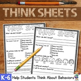 Think Sheets to Help Kids Think About Their Actions