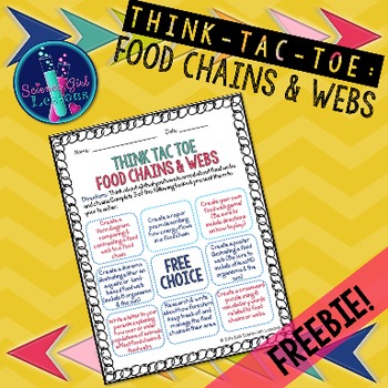 Preview of Think Tac Toe - Food Chains & Webs