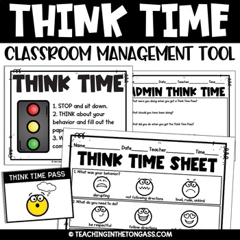 Preview of Editable Think Time Sheets and Slideshow PBIS Behavior Reflection