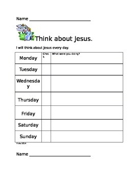 Preview of Think about Jesus