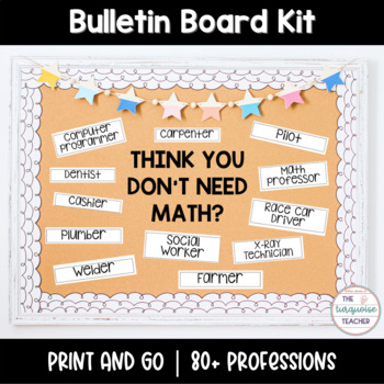 Preview of Think you don’t need math? Bulletin Board Kit Quote Math Talks