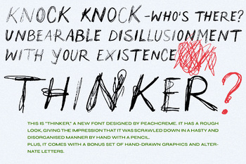 Preview of Thinker - Scribble Font