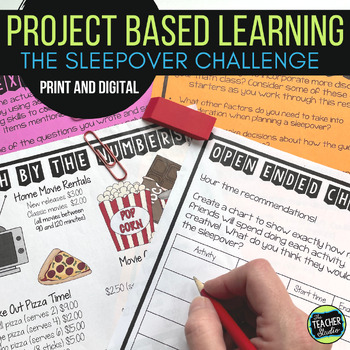 Preview of PBL Math Problem Solving Project - The Sleepover Task - Print and Digital