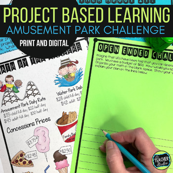 Preview of PBL Problem Solving Math Project - The Amusement Park - Print & Digital