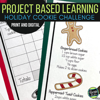 Preview of PBL Math Problem Solving Project - Holiday Cookie Math Task - Print and Digital