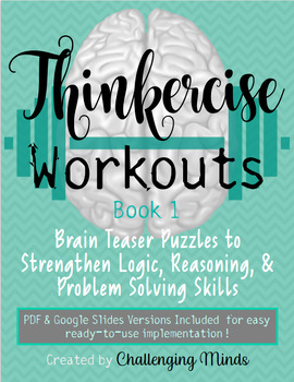 Preview of Thinkercise Workouts Book #1 - Problem Solving Puzzles (PDF & Google Docs)