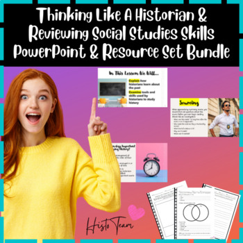 Preview of Think Like A Historian and Social Studies Skills Review Bundle