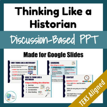 Preview of Thinking Like a Historian - Discussion PowerPoint | Intro to Primary Sources