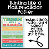 Thinking Like a Mathematician | Math Problem Solving Poster