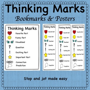 Thinking Marks Bookmarks and Posters by Little Texas Teacher | TpT