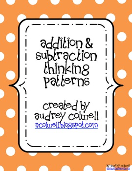 Preview of Thinking Pattern Posters - Addition & Subtraction