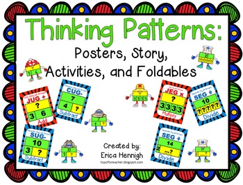 Preview of Thinking Pattern and Strip Diagram Posters, Activities, and Story NEW