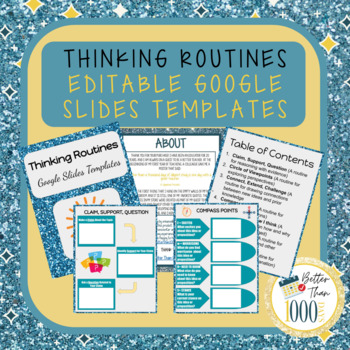 Preview of 15 Thinking Routine Templates in Google Slides: Make Thinking Visible!