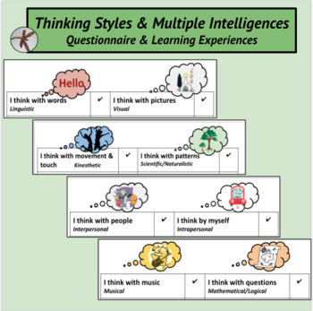 Preview of Thinking Styles & Multiple Intelligences - Questionnaire - Self-Assessment - SEL