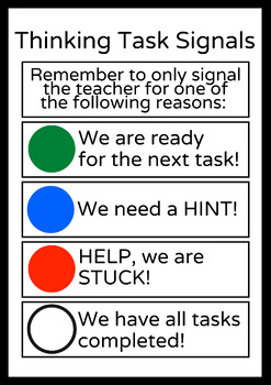 Preview of Thinking Tasks Signals Sheet