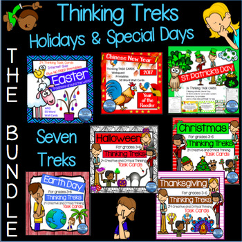 Preview of Earth Day and Special Days Thinking Treks Task Card Bundle