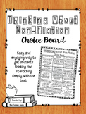 Thinking about Non-Fiction Choice Board