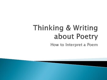 Thinking and Writing about Poetry / A Guide to Writing Poetry Analysis