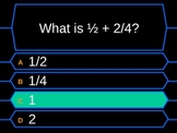 Decimals and fractions millionaire quiz