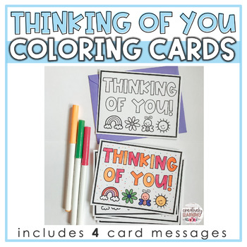 Thinking of You - Coloring Cards by Creatively Learning - Christine