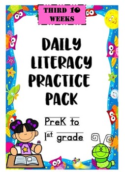 Preview of THIRD 10 Weeks Literacy Skills Worksheet Bundle Activities