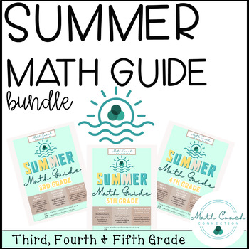 Preview of Third, Fourth and Fifth Grade Summer Math Guide BUNDLE