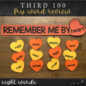Preview of Third Hundred Fry Sight Words - Heart Word Wall