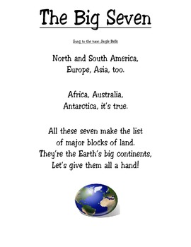 Preview of Third Grade 7 Continents Song ~ The Big Seven