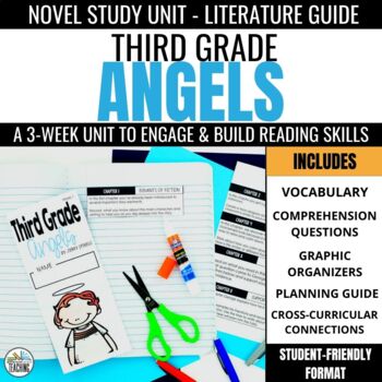 Preview of Third Grade Angels Book Unit: Hybrid Novel Study w/ Comprehension & Vocabulary