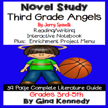 Preview of Third Grade Angels Novel Study & Project Menu; Plus Digital Option