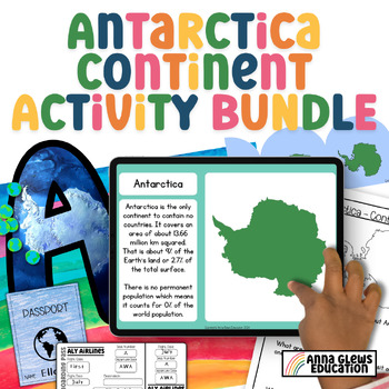 Preview of Third Grade Antarctic Continents Activity and Display BUNDLE Google Slides