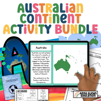 Preview of Third Grade Australian Continents Activity and Display BUNDLE Google Slides