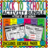 Third Grade Back to School Activity Pack, Ice Breakers, an