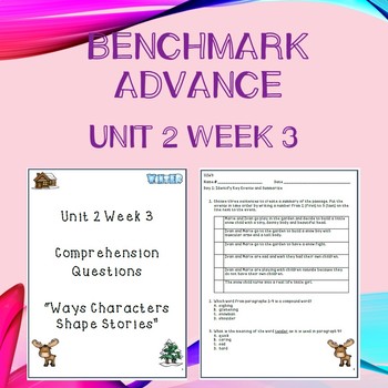 Preview of Third Grade Benchmark Advance Unit 2 Week 3 Comprehension Questions