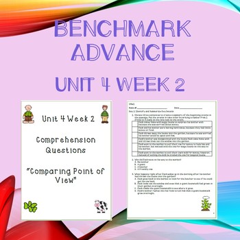 Preview of Third Grade Benchmark Advance Unit 4 Week 2 Comprehension Questions